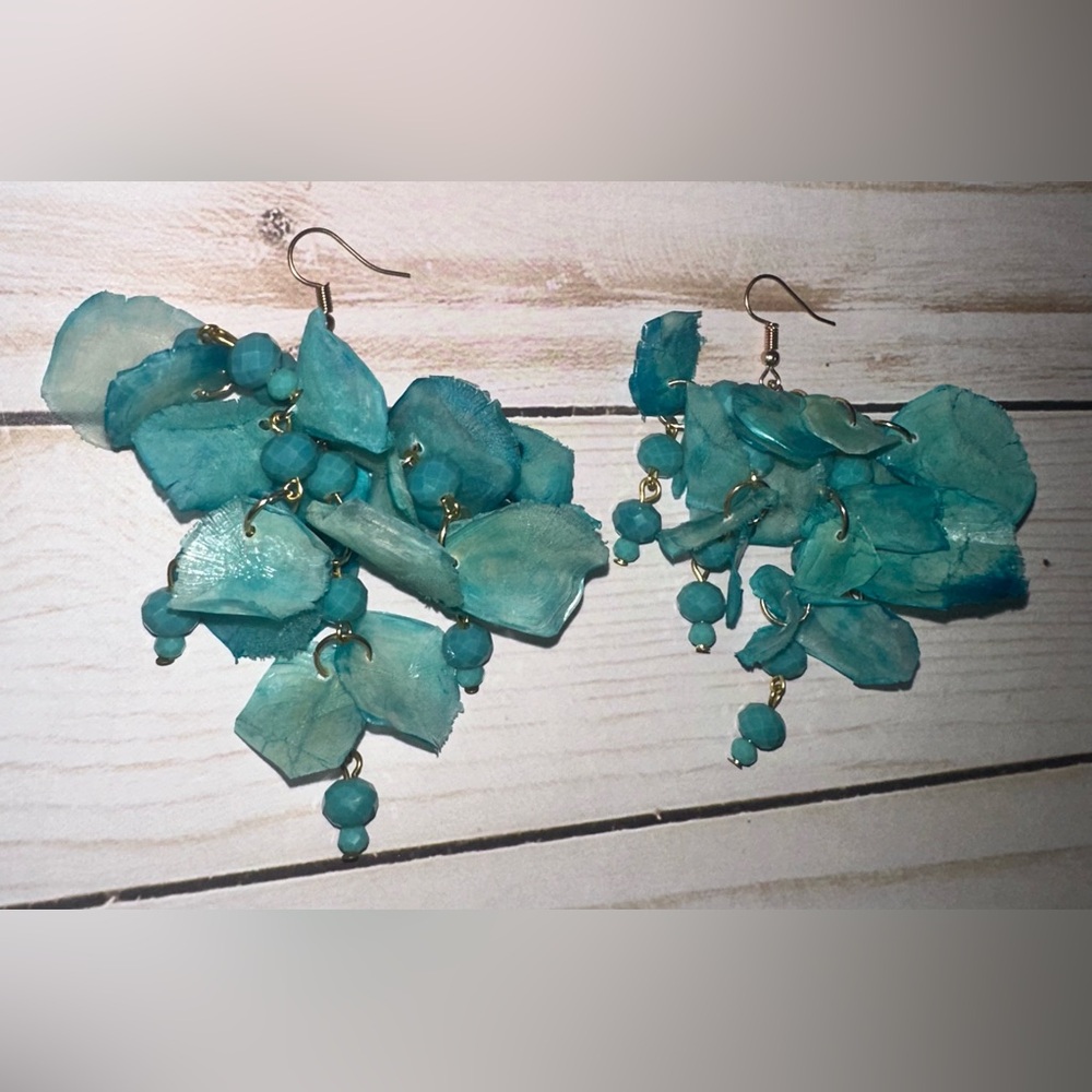 Turquoise Beaded Dangle Earrings